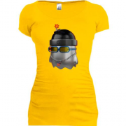 Подовжена футболка Привид з шапкою-бомбою
