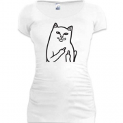 Подовжена футболка з милим котиком :)