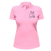 Жіноча футболка-поло з милим котиком :)