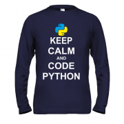 Чоловічий лонгслів Keep calm and code python