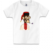 Детская футболка с обезьяной курящей трубку
