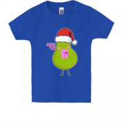 Детская футболка с авокадо в шапке Санты