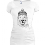 Подовжена футболка лев в шапці