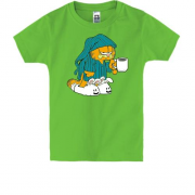 Детская футболка Сонный Гарфилд