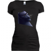 Подовжена футболка з мультяшною чорною пантерою