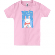 Дитяча футболка із зайцем з кавою