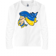 Детская футболка с длинным рукавом з прапор України в руці