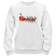 Свитшот 3D Санта с оленями