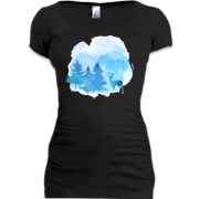 Подовжена футболка Зимовий ліс