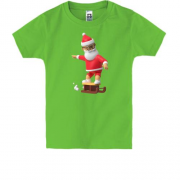 Детская футболка 3D Санта на санях