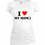 Женская удлиненная футболка I love my mom