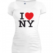 Женская удлиненная футболка I love NY