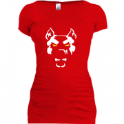 Женская удлиненная футболка Злой пес (mad dog)