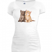 Женская удлиненная футболка Котята