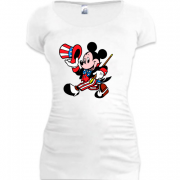 Женская удлиненная футболка Мики фокусник 2
