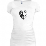 Женская удлиненная футболка "Анонимус"