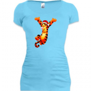Подовжена футболка з різдвяні мультяшним тигром
