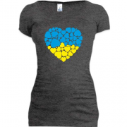 Подовжена футболка Серце із сердець