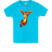 Детская футболка с рождественскими мультяшным тигром