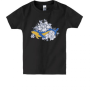 Детская футболка с жёлто-голубым китом