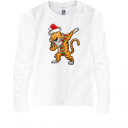 Детская футболка с длинным рукавом Рождественский тигр депает