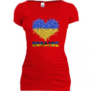Подовжена футболка із сердечками Ukraine