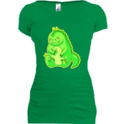 Подовжена футболка з добрим зеленим драконом