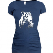 Подовжена футболка з хижаком Білий тигр