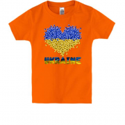 Детская футболка с сердечками Ukraine