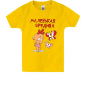 Детская футболка с девочкой и бабочкамиМаленькая вредина