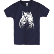 Детская футболка с хищником Белый тигр