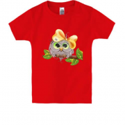 Детская футболка с совой на ветке