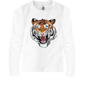 Детская футболка с длинным рукавом с тигром Рык