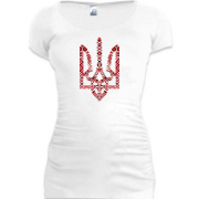 Подовжена футболка з гербом в українських орнаментах