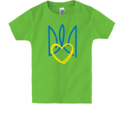 Детская футболка c тризубом и сердцем Воля