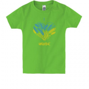 Детская футболка с сердцем из колосков пшеницы