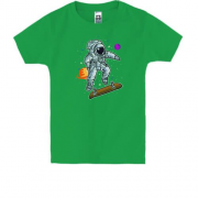 Детская футболка Космонавт на скейте
