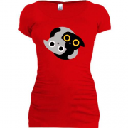 Подовжена футболка з котиками Інь-Янь