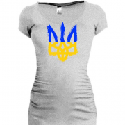 Подовжена футболка з тризубом у кольорі українського прапора
