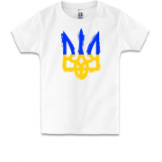 Дитяча футболка з тризубом у кольорі українського прапора
