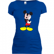 Женская удлиненная футболка думающий Мики
