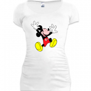 Женская удлиненная футболка веселый Мики
