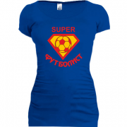 Женская удлиненная футболка Супер футболист