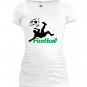 Женская удлиненная футболка Я люблю футбол!