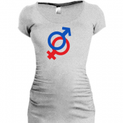 Женская удлиненная футболка Мужское и женское начало