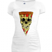Подовжена футболка з піцою у вигляді черепа