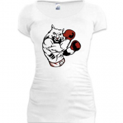 Подовжена футболка з тигром-боксером