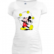 Женская удлиненная футболка Мики фокусник