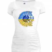 Подовжена футболка с оригинальным принтом Ukraine