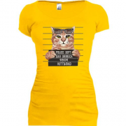 Подовжена футболка із заарештованим котом Kitty BAD
